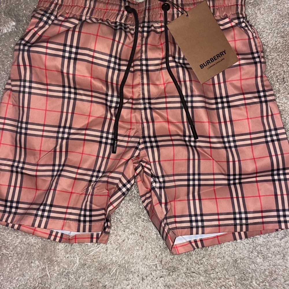 Burberry Checkered Shorts in Pink and Black